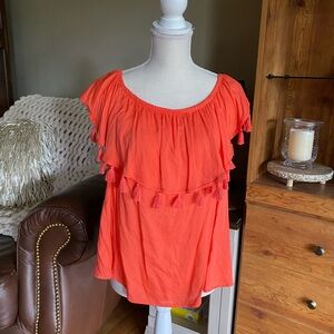a.n.a coral tassel top